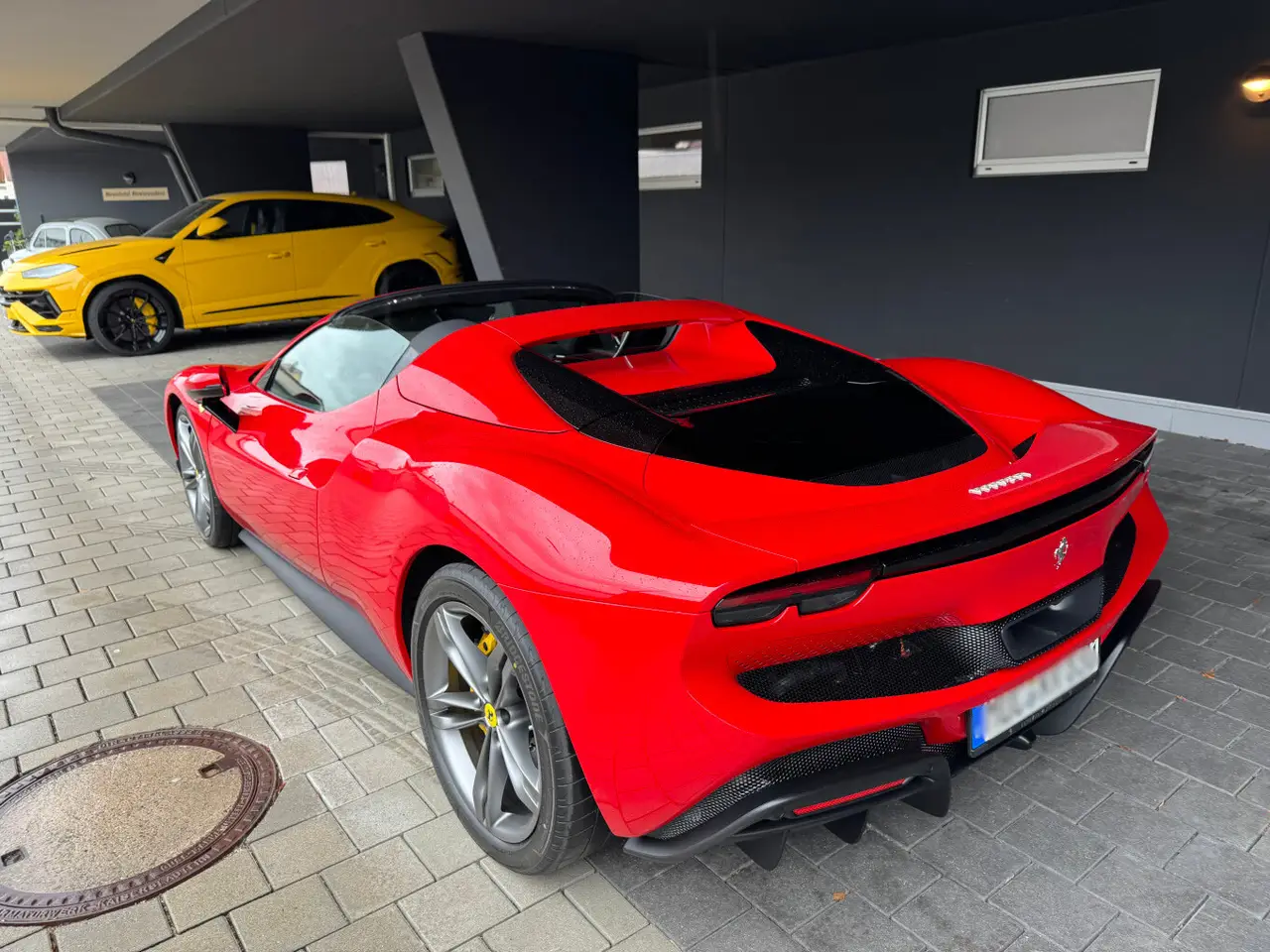 Ferrari 296 GTS Spider 2024, rear view — Luxury Car Rental Switzerland, Switzerland. Ferrari 296 GTS Spider in Switzerland The Ferrari 296 GTS Spider is available to rent in…