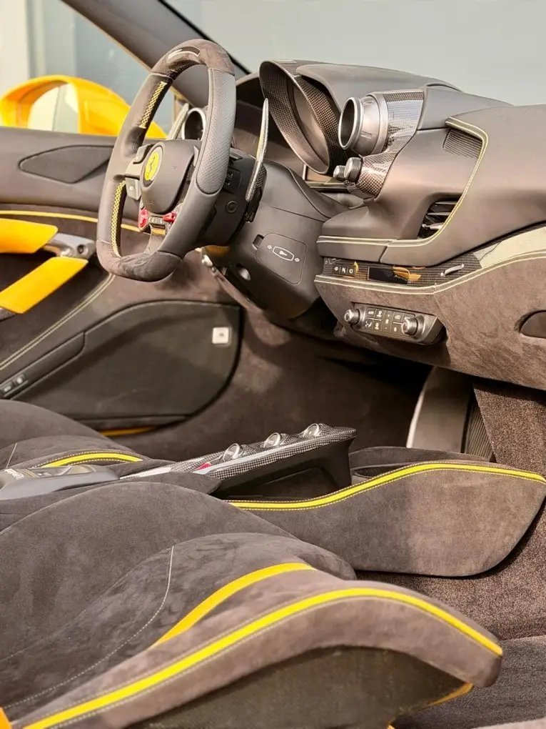 Ferrari F8 SPIDER 2023, dashboard — Luxury Car Rental Switzerland, Switzerland. Ferrari F8 SPIDER in Switzerland The Ferrari F8 SPIDER 2023 is available for rental in…