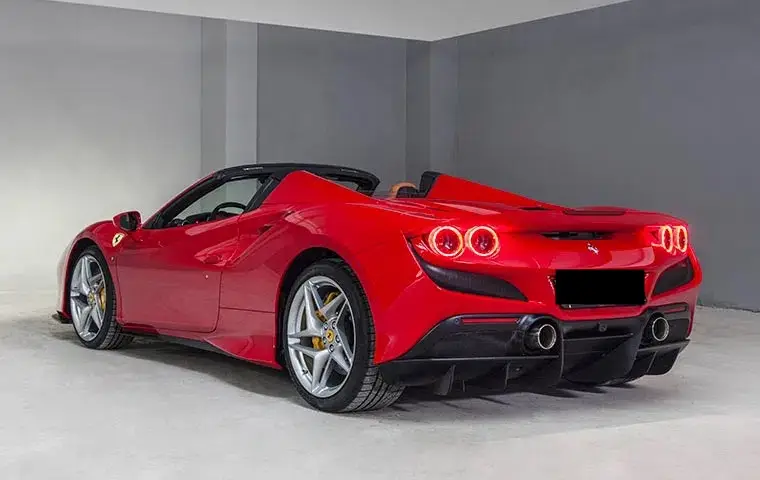 Ferrari F8 Tributo Spider Red 2023, interior — Luxury Car Rental Switzerland, Switzerland. Ferrari F8 Tributo Spider Red in Switzerland The Ferrari F8 Tributo Spider Red, model…