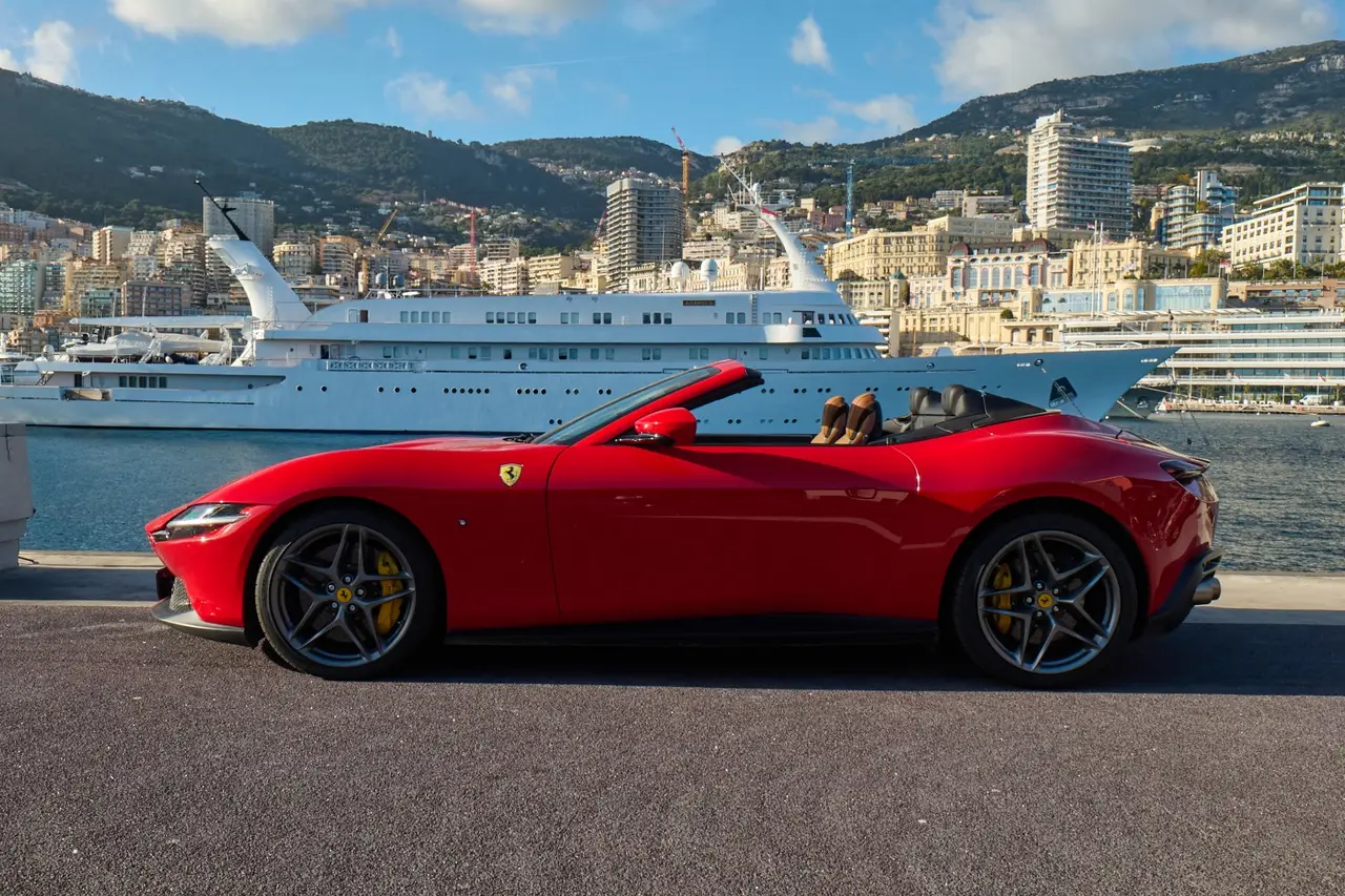 Ferrari Roma Spider 2024, exterior — Luxury Car Rental Switzerland, Switzerland. Ferrari Roma Spider in Switzerland The Ferrari Roma Spider 2024 is available for rental…