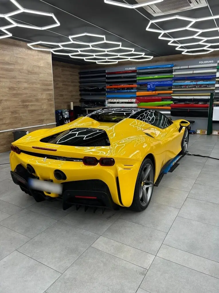Ferrari SF90 Spider 2024, rear view — Luxury Car Rental Switzerland, Switzerland. Ferrari SF90 Spider in Switzerland The Ferrari SF90 Spider is available to rent in…
