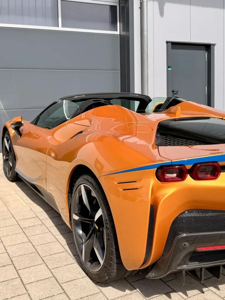Ferrari SF90 Spider Tailor Made 2025, exterior — Luxury Car Rental Switzerland, Switzerland. Ferrari SF90 Spider Tailor Made in Switzerland The Ferrari SF90 Spider Tailor Made is…