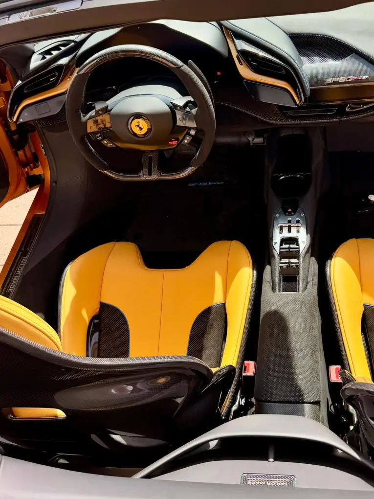 Ferrari SF90 Spider Tailor Made 2025, dashboard — Luxury Car Rental Switzerland, Switzerland. Ferrari SF90 Spider Tailor Made in Switzerland The Ferrari SF90 Spider Tailor Made is…