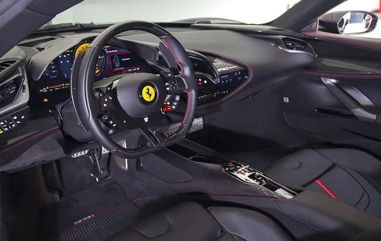 Ferrari SF90 Stradale 2025, exterior — Luxury Car Rental Switzerland, Switzerland. Ferrari SF90 Stradale in Switzerland The Ferrari SF90 Stradale is available for rental in…