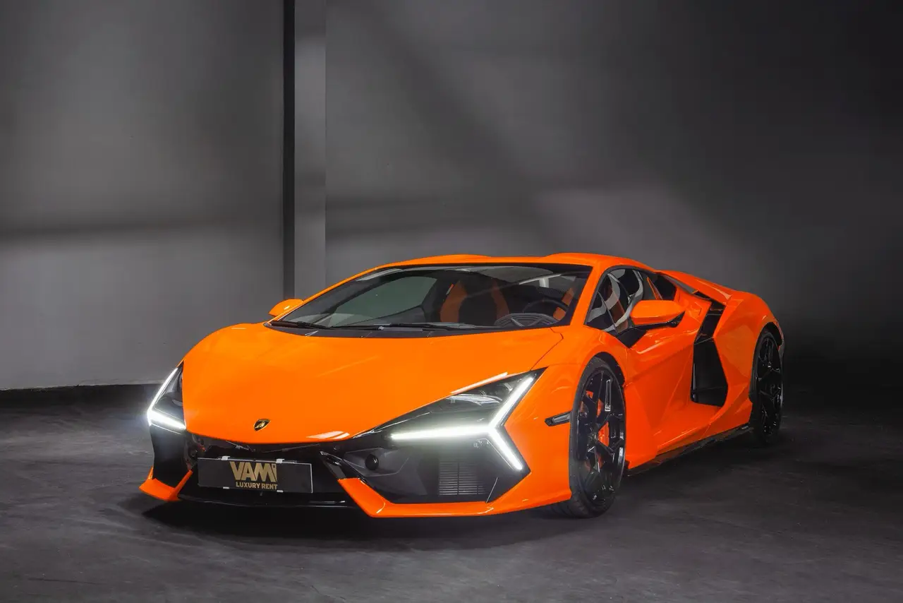 Lamborghini Revuelto 2026, front view — Luxury Car Rental Switzerland, Switzerland. Lamborghini Revuelto in Switzerland The Lamborghini Revuelto 2026 is available to rent in…