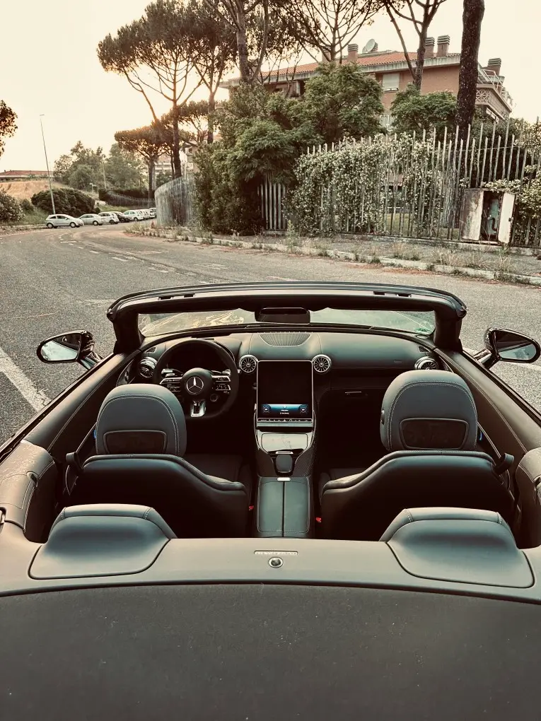 Mercedes Benz SL63 Cabrio 2023, interior — Luxury Car Rental Switzerland, Switzerland. Mercedes Benz SL63 Cabrio in Switzerland The Mercedes Benz SL63 Cabrio, model year 2023,…