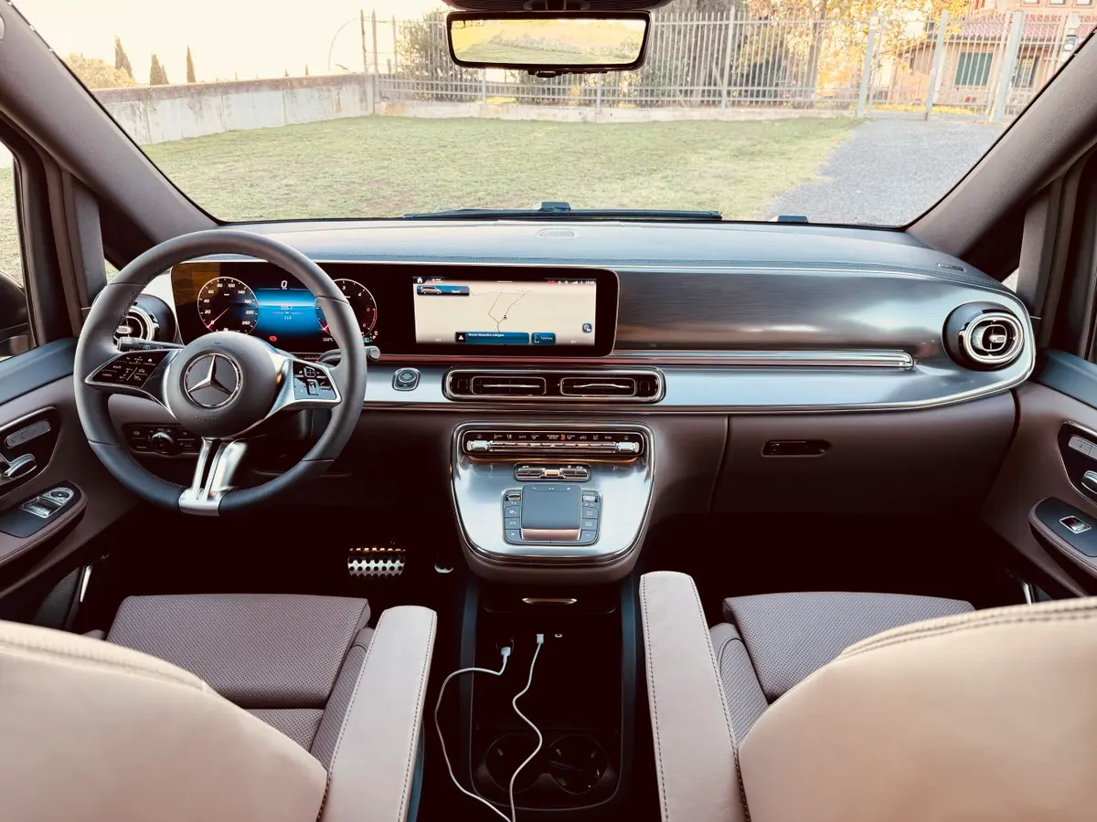 Mercedes Benz V300 4x4 XL Exclusive 7 seats 2025, dashboard — Luxury Car Rental Switzerland, Switzerland. Mercedes Benz V300 4x4 XL Exclusive 7 seats in Switzerland The Mercedes Benz V300 4x4 XL…
