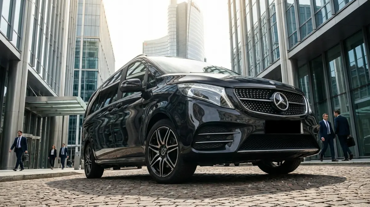 Mercedes V Class 2026, Außenansicht — Luxury Car Rental Switzerland, Switzerland. Mercedes Benz V Class in Switzerland Die Mercedes Benz V Class aus dem Modelljahr 2026…