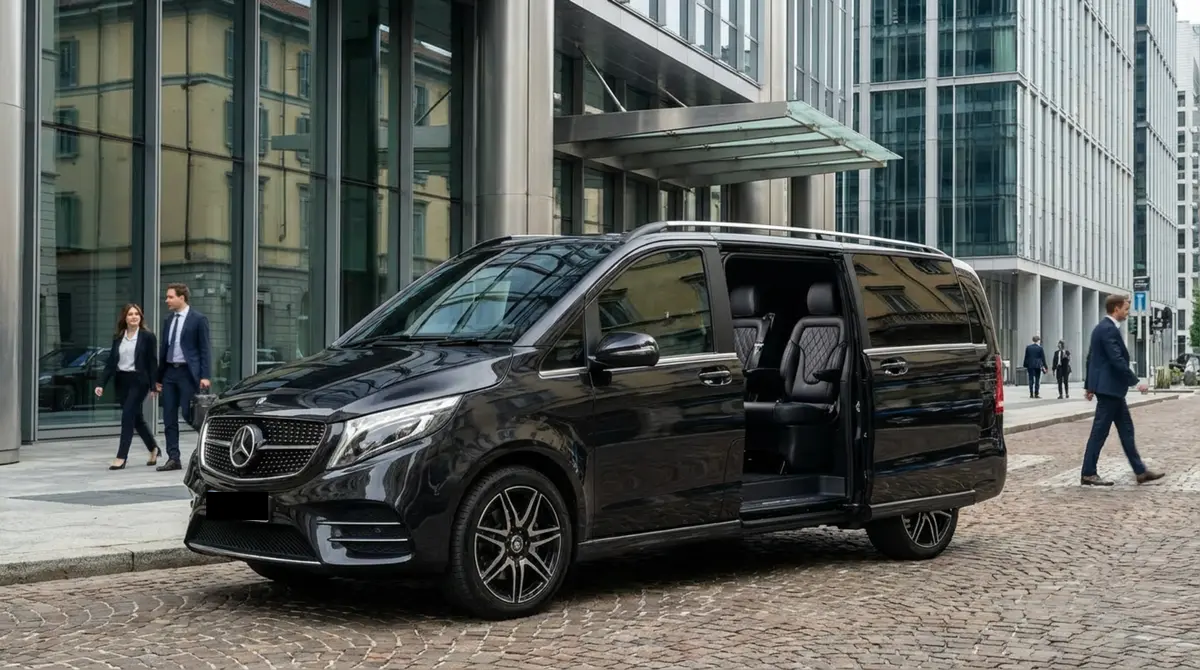 Mercedes V Class 2026, Innenraum — Luxury Car Rental Switzerland, Switzerland. Mercedes Benz V Class in Switzerland Die Mercedes Benz V Class aus dem Modelljahr 2026…