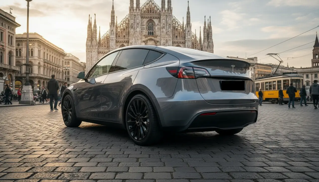 Tesla Model Y Long Range 2023, exterior — Luxury Car Rental Switzerland, Switzerland. Tesla Model Y Long Range in Switzerland The Tesla Model Y Long Range is available to rent…